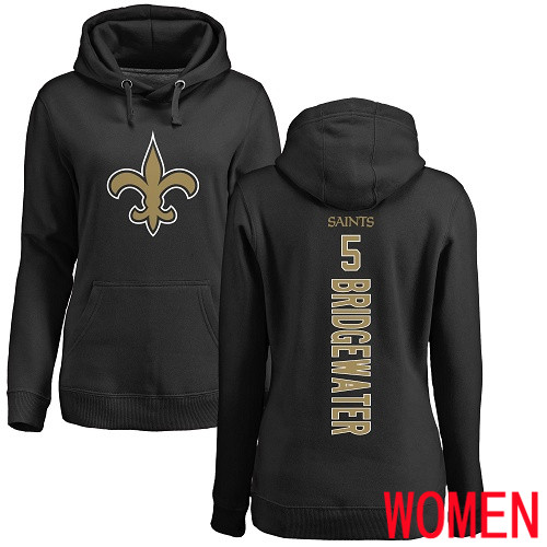 New Orleans Saints Black Women Teddy Bridgewater Backer NFL Football 5 Pullover Hoodie Sweatshirts
